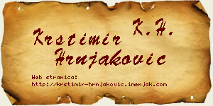 Krstimir Hrnjaković vizit kartica